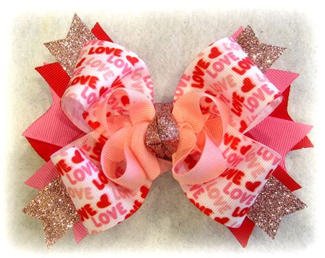 valentine inspired hair bows